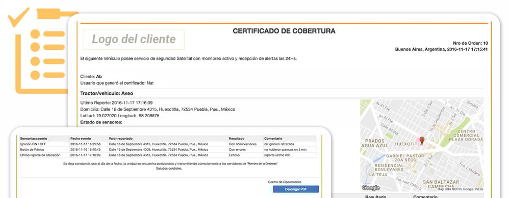 Rastreo y Seguridad - Certificados rastreadores